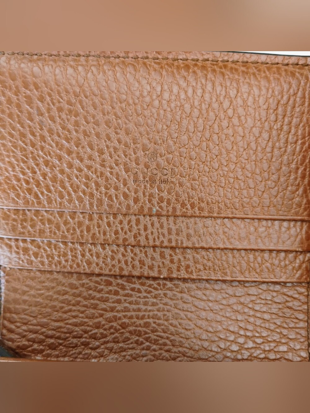 EUC Gucci Denim Monogram Wallet with Brown Leather Trim GHW - Picture 10 of 14